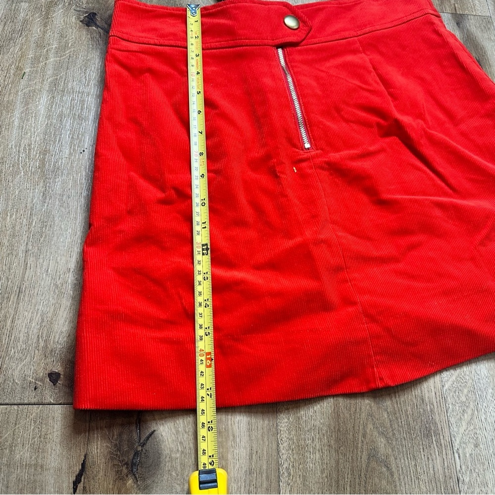 NWT J. Crew Mini Skirt Corduroy Sunset Red Gold 100% Cotton Size 4 - Picture 12 of 13